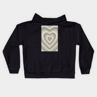 Y2K sage heart pattern Kids Hoodie